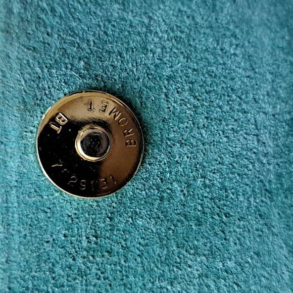 Vintage Teal Eel Leather Clutch Bag - Picture 3 of 7